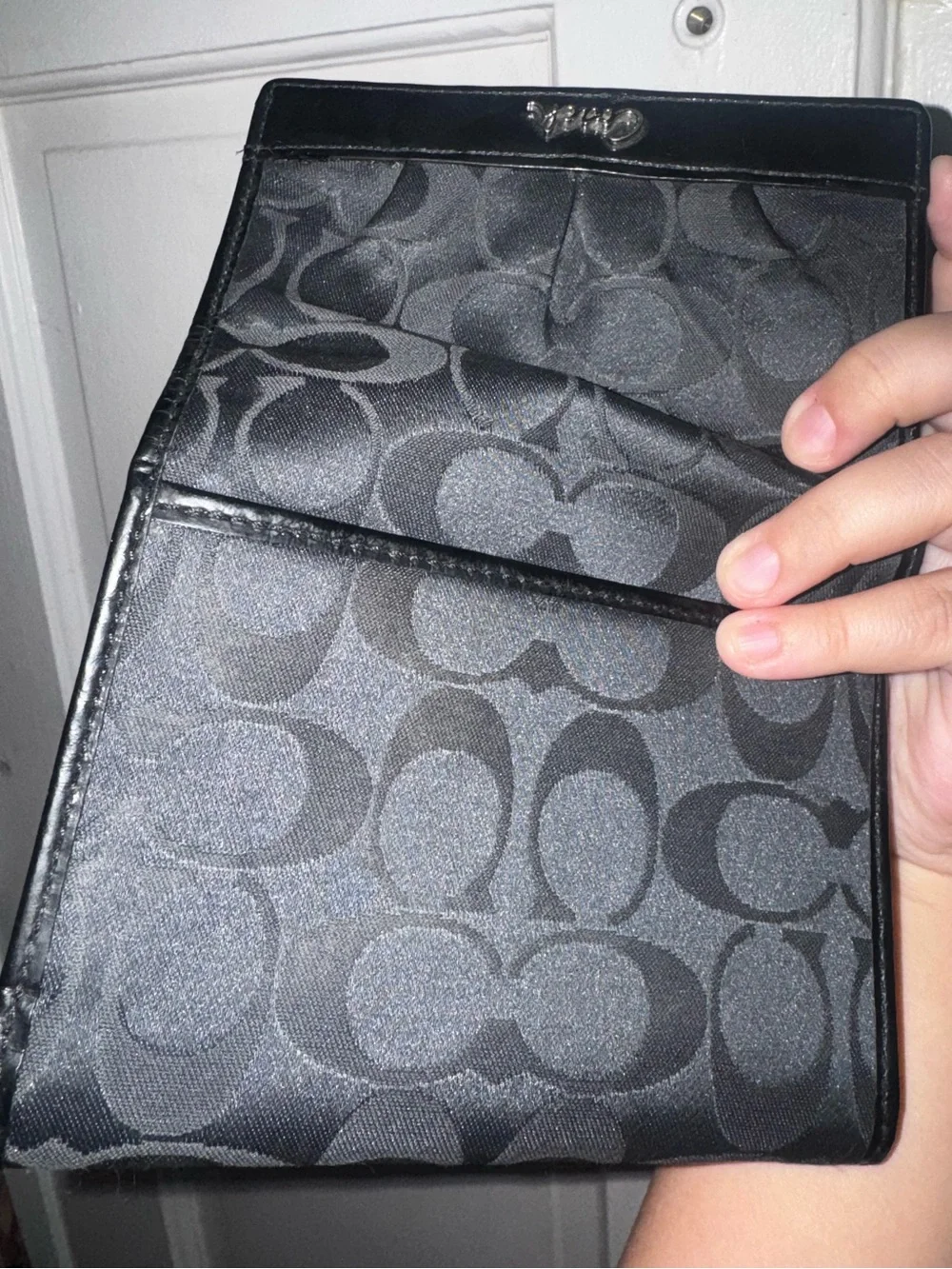 Coach signature-jacquard tri-fold wallet